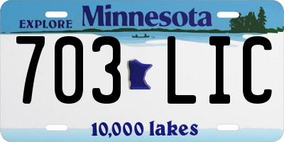 MN license plate 703LIC