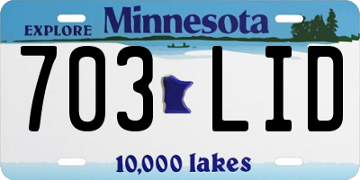 MN license plate 703LID