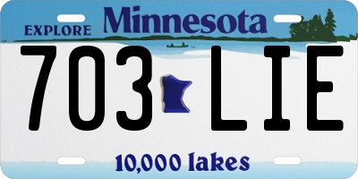 MN license plate 703LIE