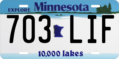 MN license plate 703LIF