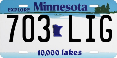 MN license plate 703LIG