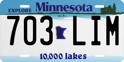 MN license plate 703LIM
