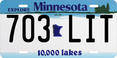 MN license plate 703LIT