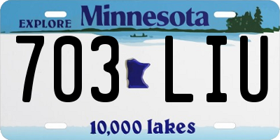 MN license plate 703LIU