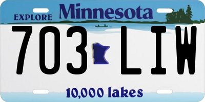 MN license plate 703LIW