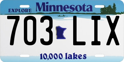 MN license plate 703LIX