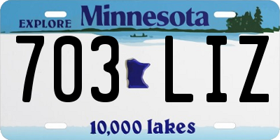 MN license plate 703LIZ