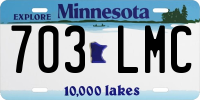 MN license plate 703LMC