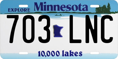 MN license plate 703LNC