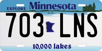 MN license plate 703LNS