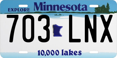 MN license plate 703LNX