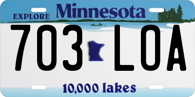 MN license plate 703LOA
