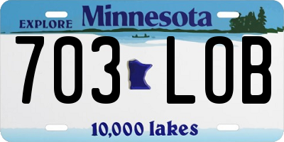 MN license plate 703LOB