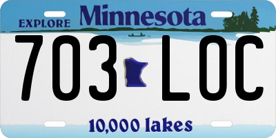 MN license plate 703LOC