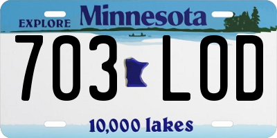 MN license plate 703LOD