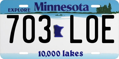MN license plate 703LOE