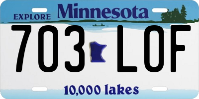 MN license plate 703LOF