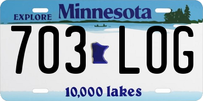 MN license plate 703LOG