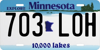 MN license plate 703LOH