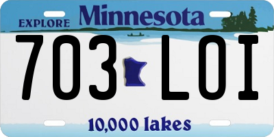 MN license plate 703LOI