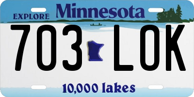 MN license plate 703LOK