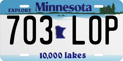 MN license plate 703LOP