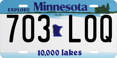 MN license plate 703LOQ