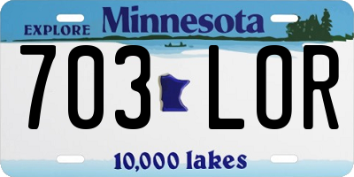 MN license plate 703LOR