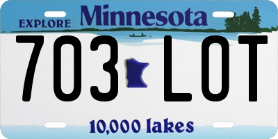 MN license plate 703LOT