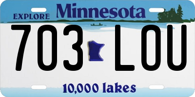 MN license plate 703LOU