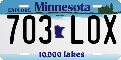MN license plate 703LOX