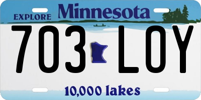MN license plate 703LOY