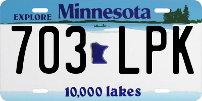 MN license plate 703LPK