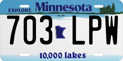MN license plate 703LPW