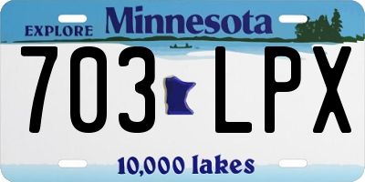 MN license plate 703LPX