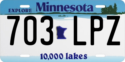 MN license plate 703LPZ