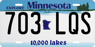MN license plate 703LQS