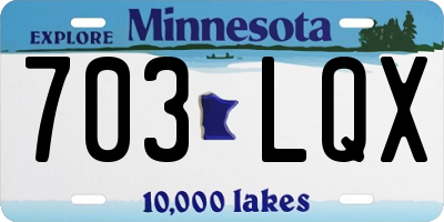 MN license plate 703LQX