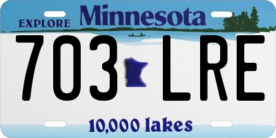 MN license plate 703LRE