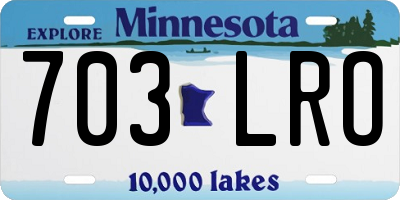 MN license plate 703LRO