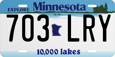 MN license plate 703LRY