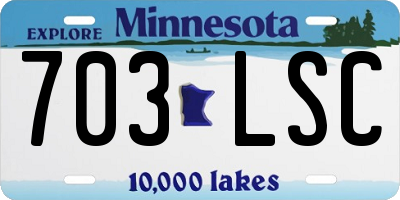 MN license plate 703LSC