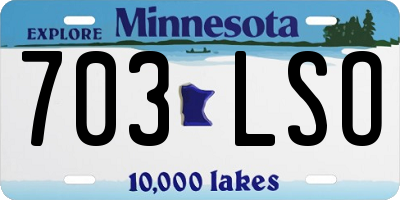 MN license plate 703LSO