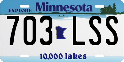 MN license plate 703LSS