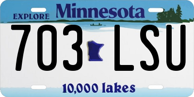 MN license plate 703LSU