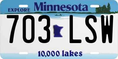 MN license plate 703LSW