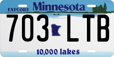 MN license plate 703LTB