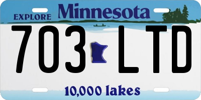 MN license plate 703LTD