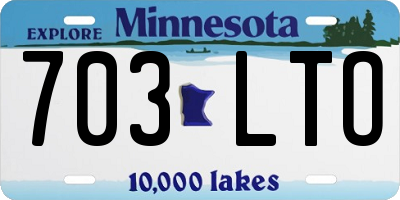 MN license plate 703LTO