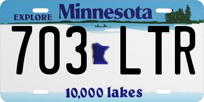 MN license plate 703LTR